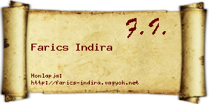 Farics Indira névjegykártya