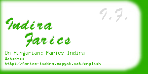 indira farics business card